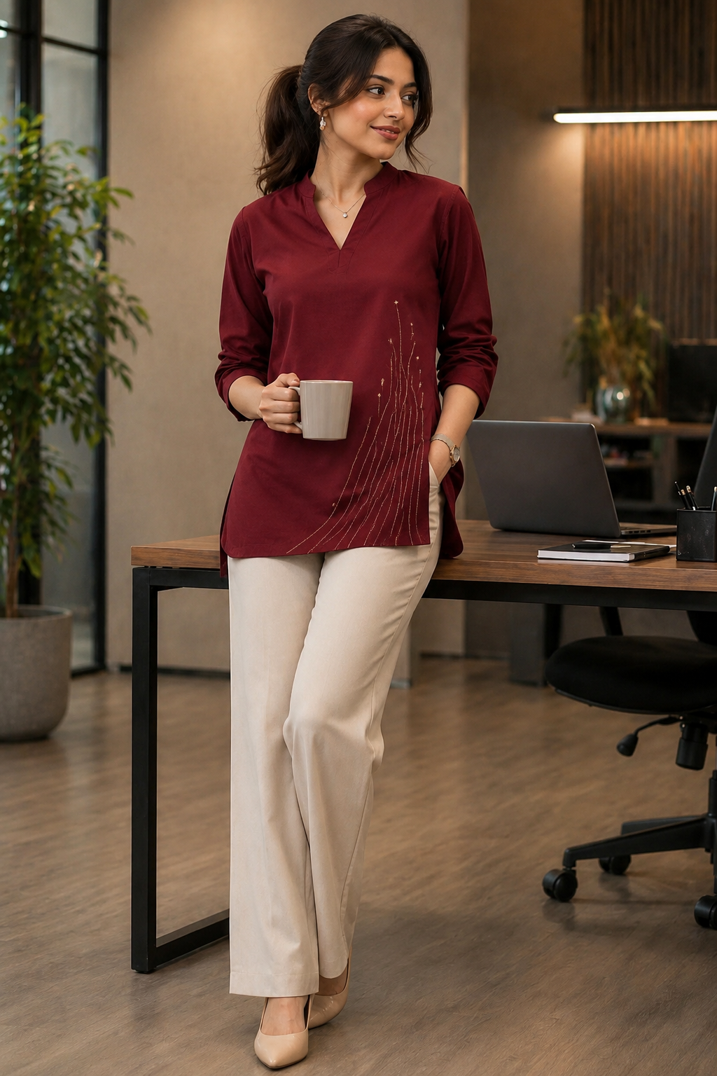 Moving Forward Embroidered Kurti - Image 2